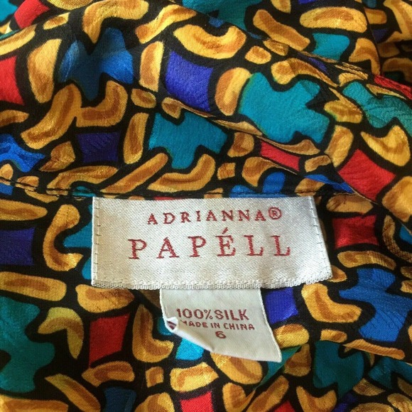 VTG Adrianna Papell Shirt Dress Silk Button Down 6 - Picture 6 of 6